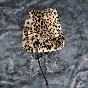Dolls Kill Cheetah Furry Mini Backpack